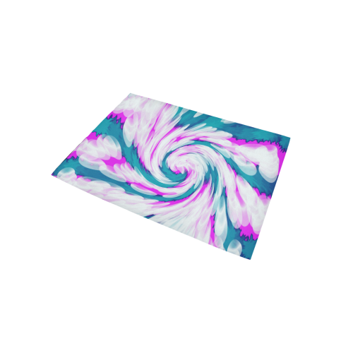 Turquoise Pink Tie Dye Swirl Abstract Area Rug 5'x3'3''