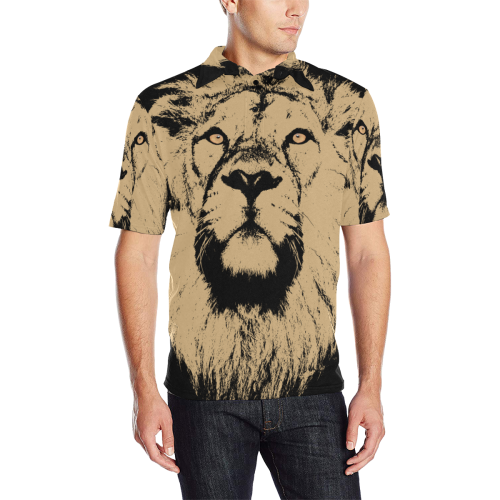 ART LION LUXURY POLO Men's All Over Print Polo Shirt (Model T55)