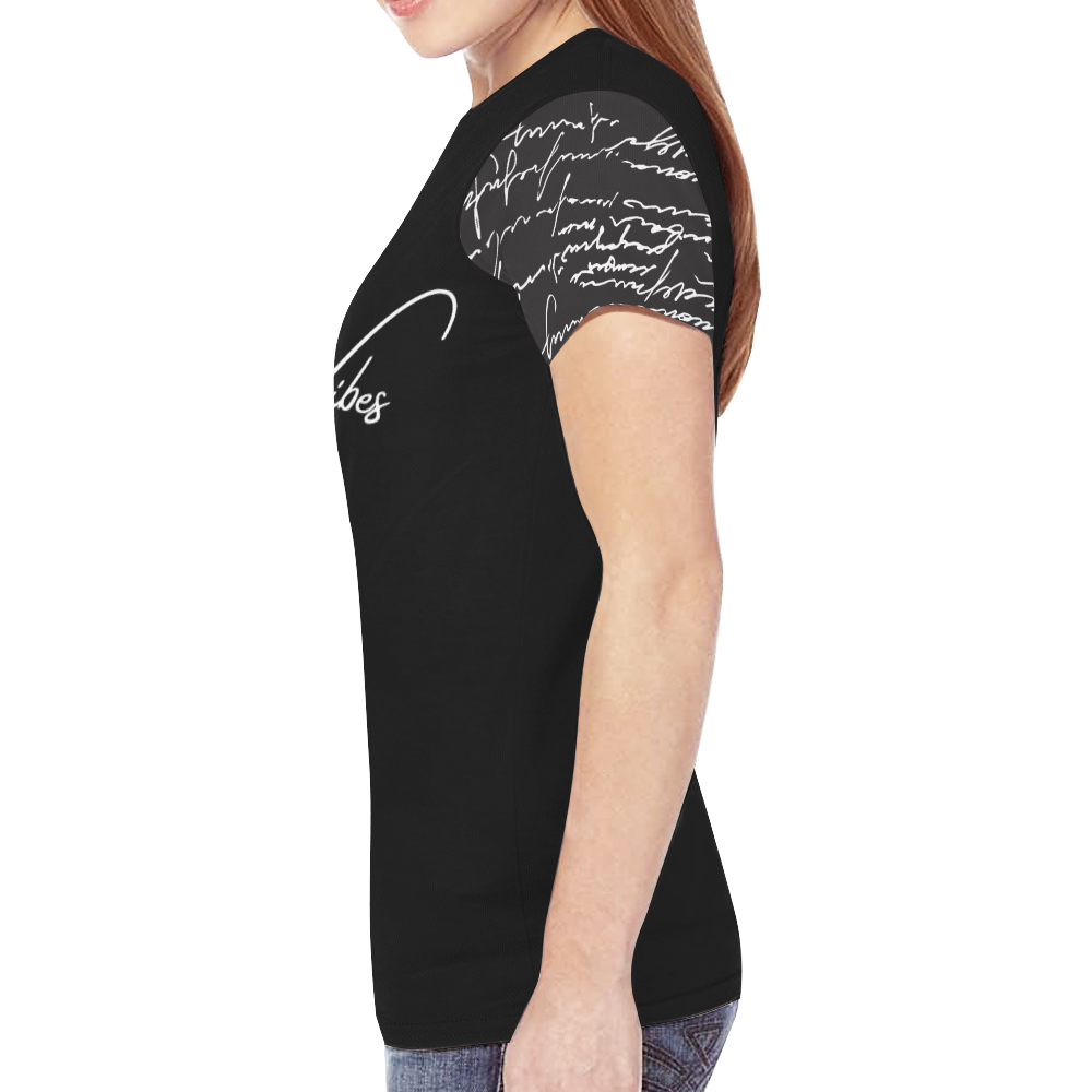 T shirt Black Graffiti 3 GV New All Over Print T-shirt for Women (Model T45)