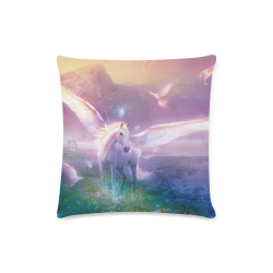unicorn all over pillow Custom Zippered Pillow Case 16"x16" (one side)