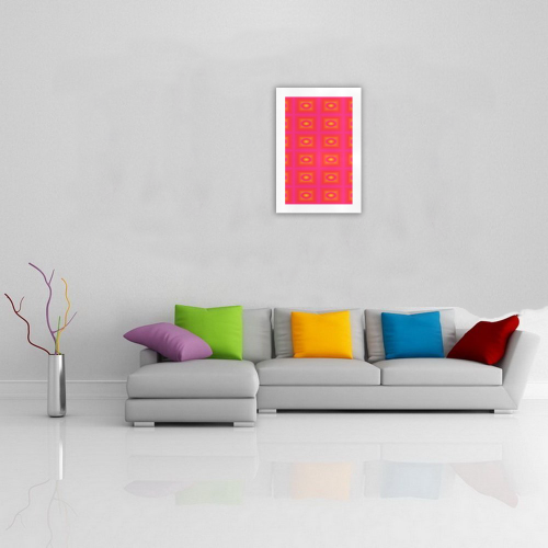 Pink yellow oval multiple squares Art Print 19‘’x28‘’