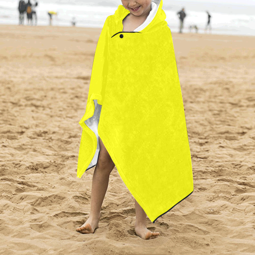 color yellow Kids' Hooded Bath Towels