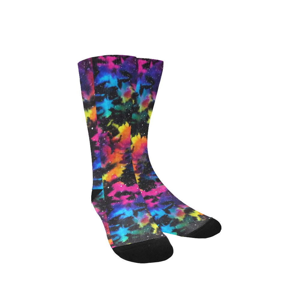 Tie Dye Rainbow Galaxy Women's Custom Socks