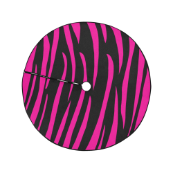 Tiger Stripes Black and Pink Christmas Tree Skirt 47" x 47"
