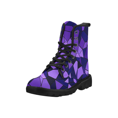 Lavender LoPoly Martin Boots for Women (Black) (Model 1203H)