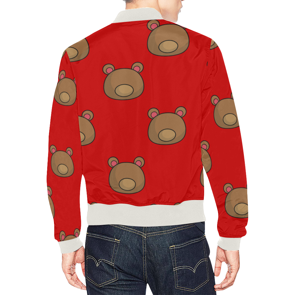 Bears red All Over Print Bomber Jacket for Men (Model H19)