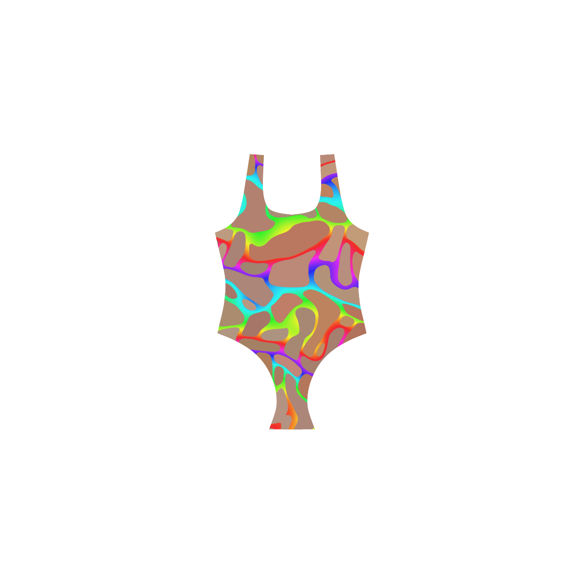 Colorful wavy shapes Vest One Piece Swimsuit (Model S04)
