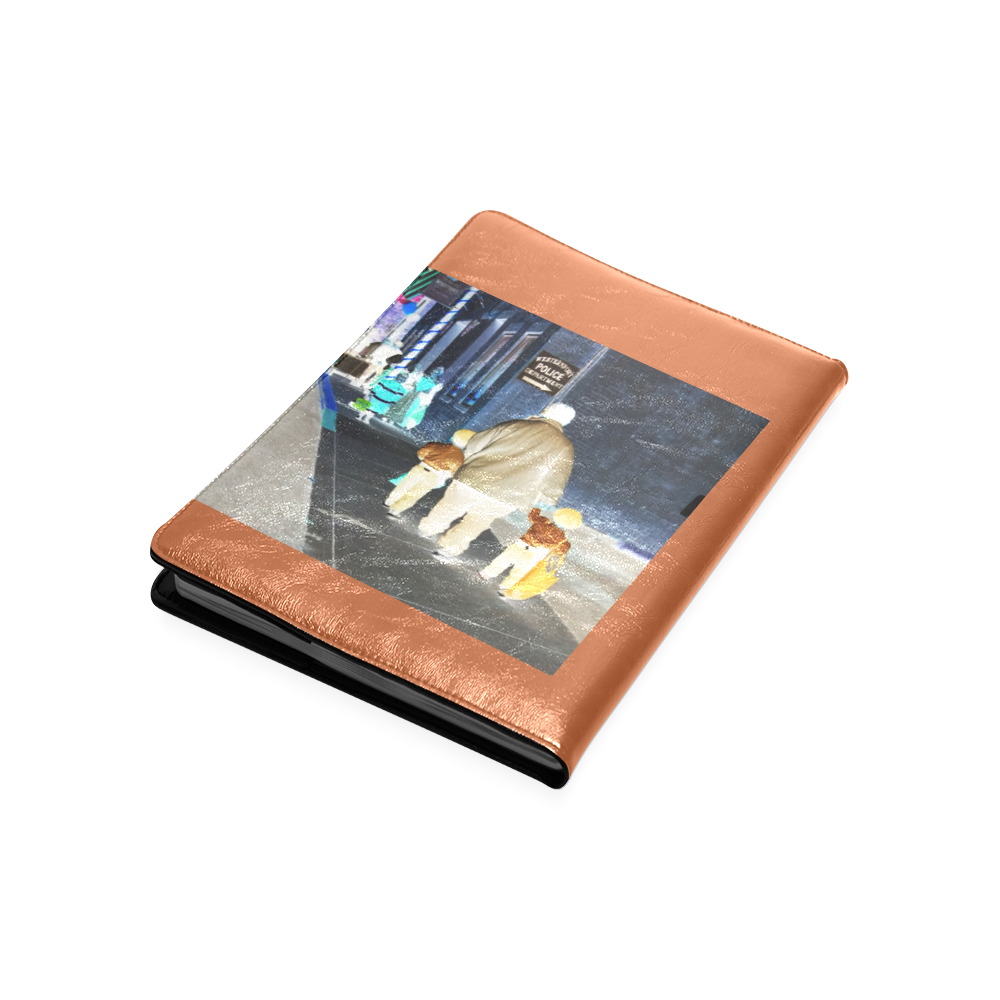 Ghosts roaming the street (orange) Custom NoteBook B5