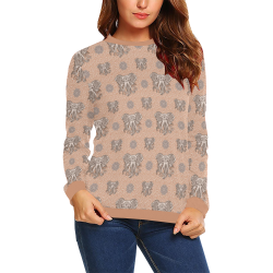 Ethnic Elephant Mandala Pattern All Over Print Crewneck Sweatshirt for Women (Model H18)