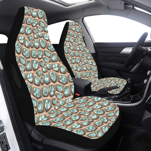 Green crystals Car Seat Cover Airbag Compatible (Set of 2)