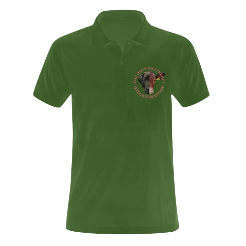 Vegan Cow and Dog Design with Slogan Men's Polo Shirt (Model T24)