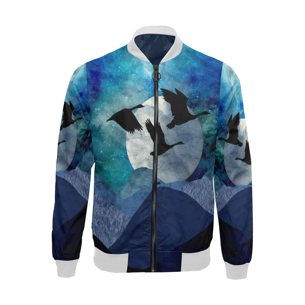 Night In The Mountains All Over Print Bomber Jacket for Men/Large Size (Model H19)