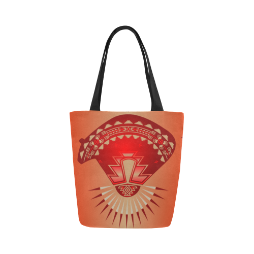 Three Bears Red Canvas Tote Bag (Model 1657)