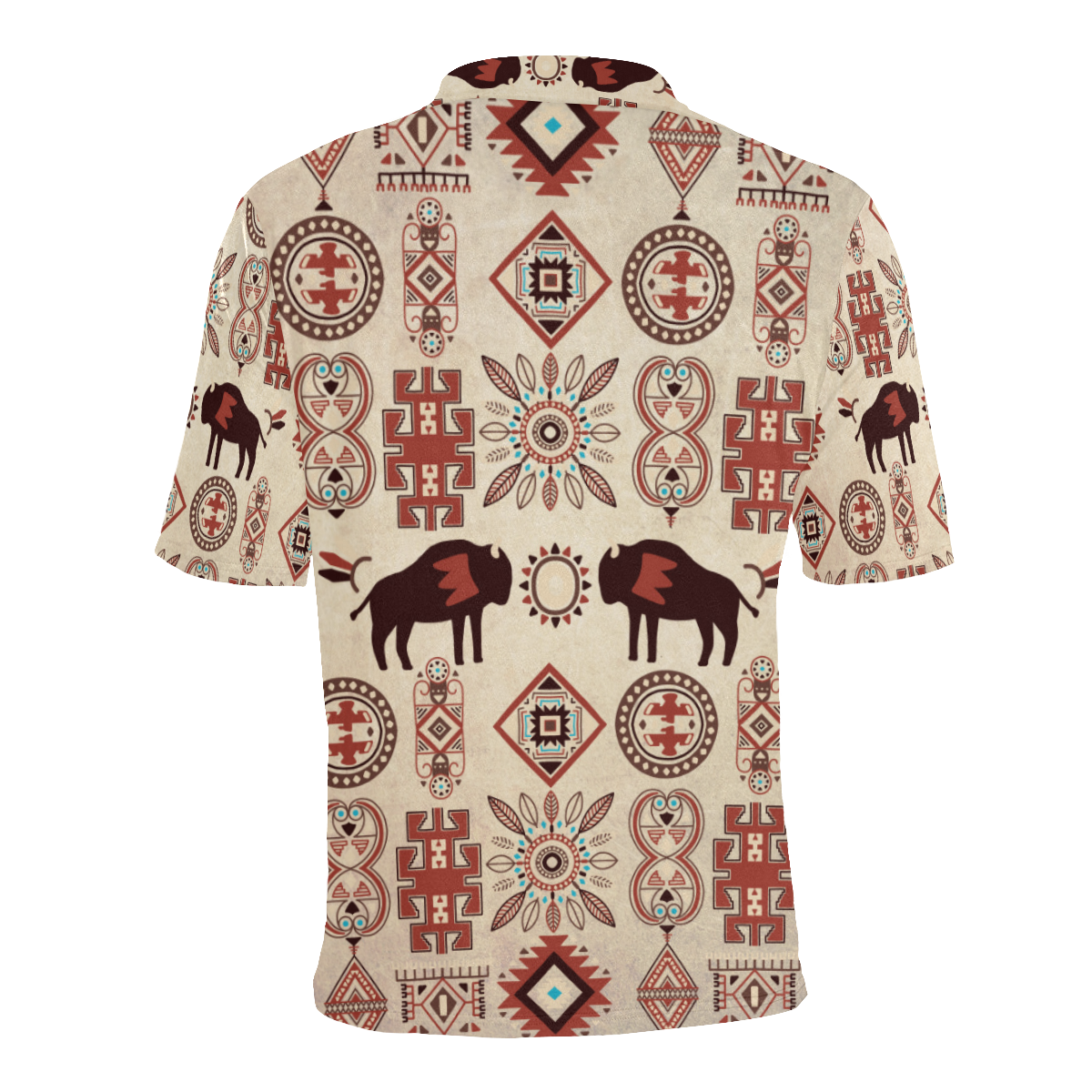 American Native Buffalo Men's All Over Print Polo Shirt (Model T55)