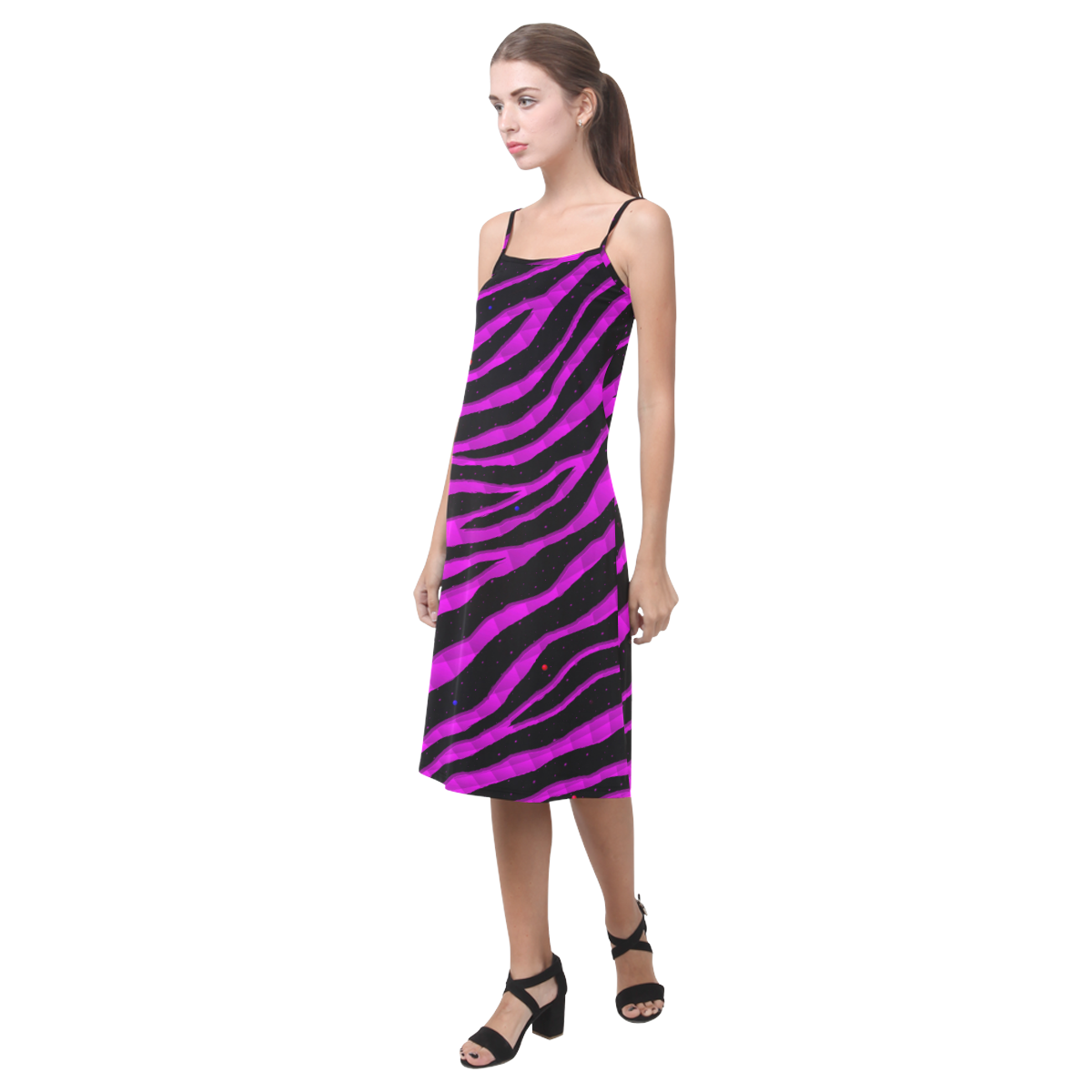 Ripped SpaceTime Stripes - Pink Alcestis Slip Dress (Model D05)