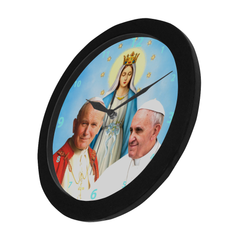 pope john paul ii and pope Francis Circular Plastic Wall clock