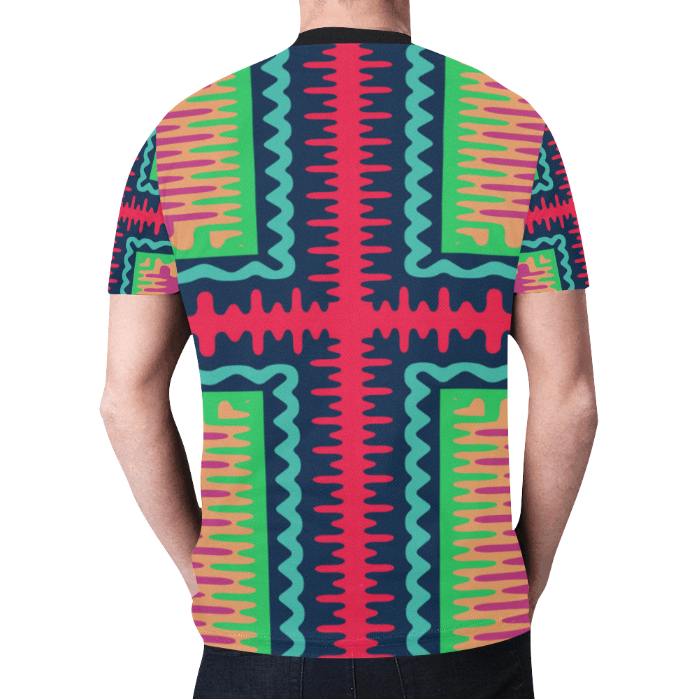 Waves in retro colors New All Over Print T-shirt for Men (Model T45)