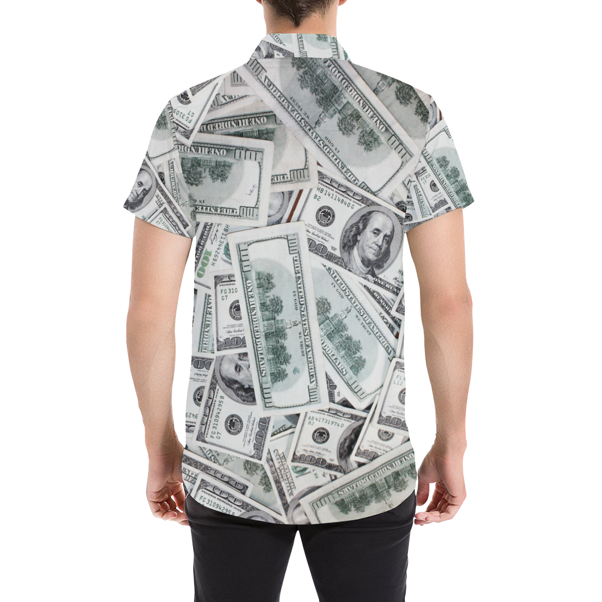 Cash Money / Hundred Dollar Bills Men's All Over Print Short Sleeve Shirt (Model T53)