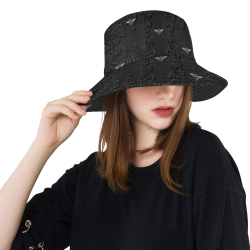 Black Bees and Lace All Over Print Bucket Hat