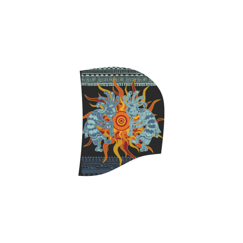 Native American Kokopelli Musicans - Sun Border 1 All Over Print Sleeveless Hoodie for Women (Model H15)
