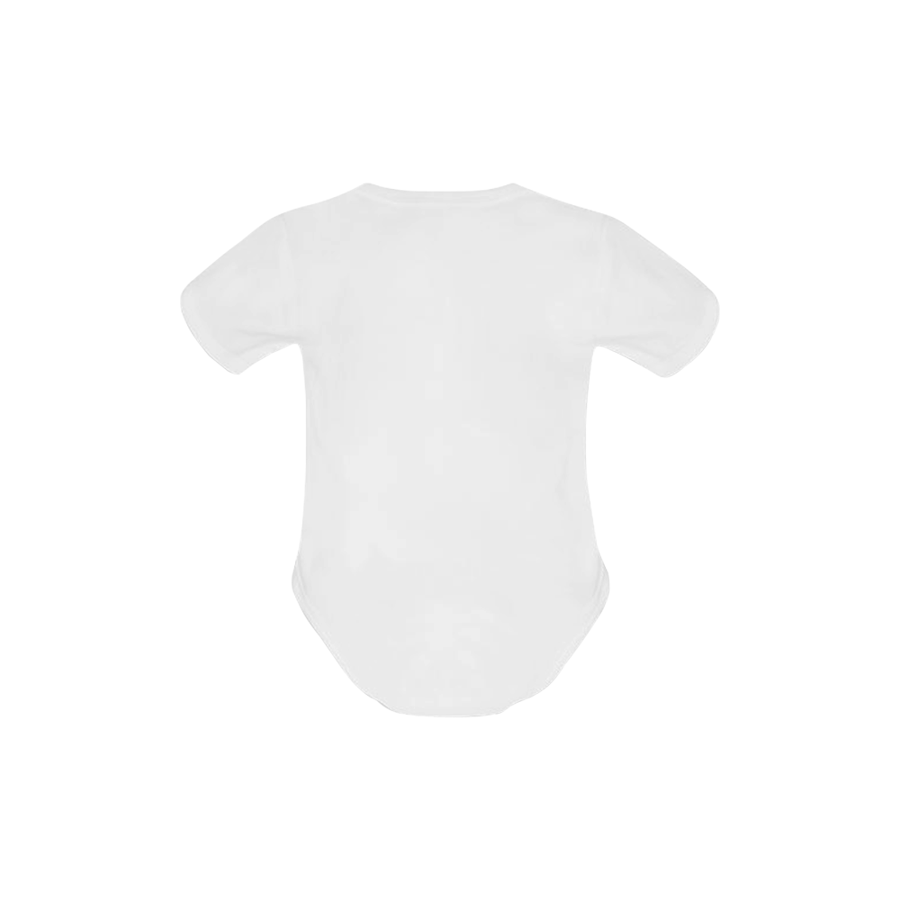 Puppy And Siamese Love White Baby Powder Organic Short Sleeve One Piece (Model T28)