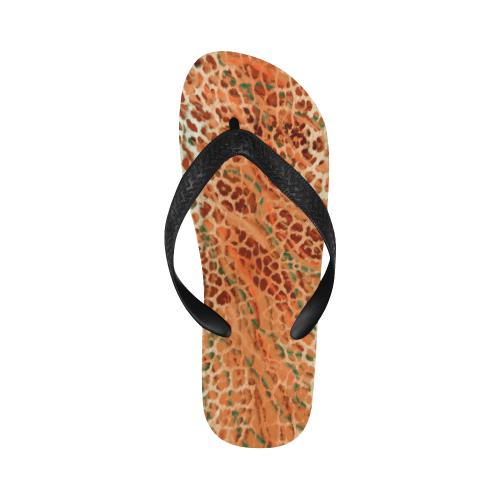 leopard 12 brown Flip Flops for Men/Women (Model 040)