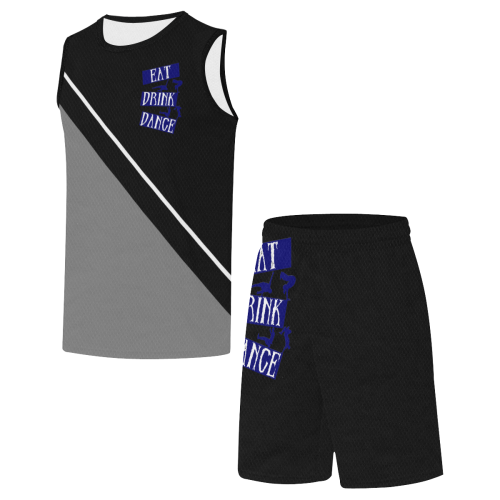 Break Dancing Blue / Black / Silver All Over Print Basketball Uniform