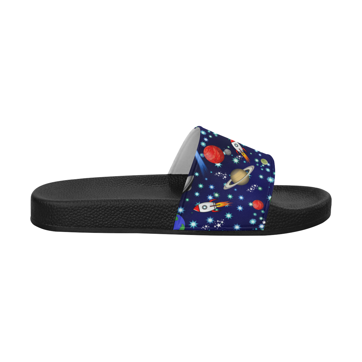 Galaxy Universe - Planets,Stars,Comets,Rockets Men's Slide Sandals (Model 057)