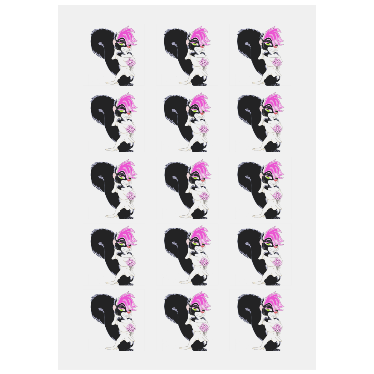 Punk Skunk Bride Personalized Temporary Tattoo (15 Pieces)