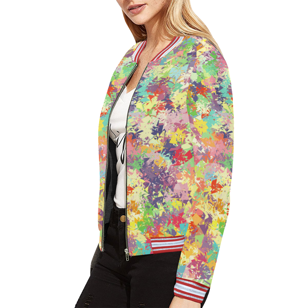 colorful pattern All Over Print Bomber Jacket for Women (Model H21)