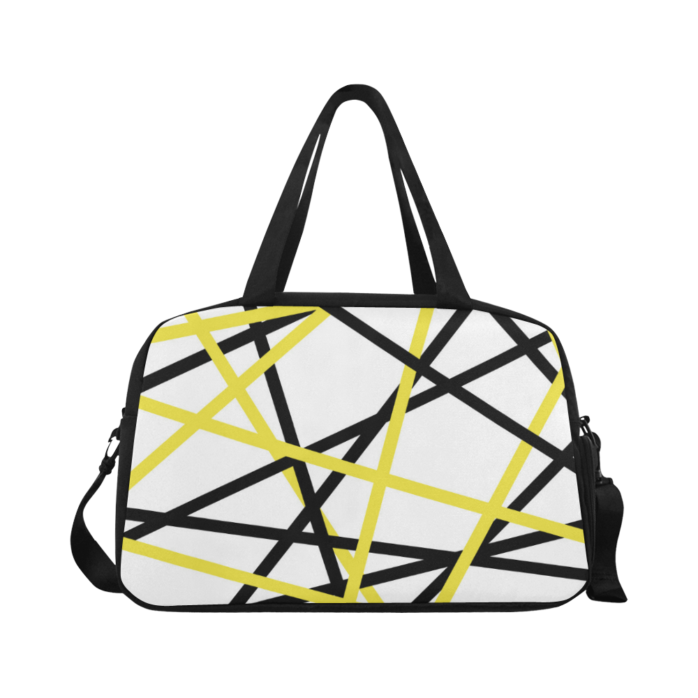 Black and yellow stripes Fitness Handbag (Model 1671)