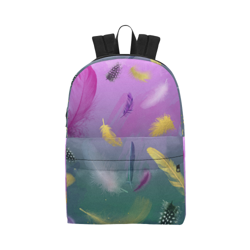 Dancing Feathers - Pink and Green Unisex Classic Backpack (Model 1673)