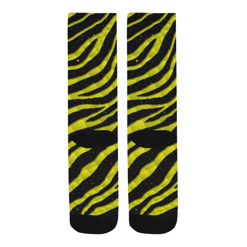 Ripped SpaceTime Stripes - Yellow Men's Custom Socks