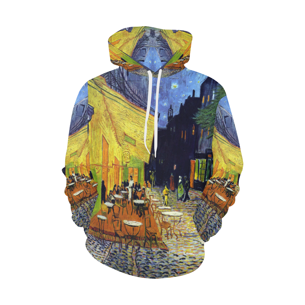 Vincent Willem van Gogh - Cafe Terrace at Night All Over Print Hoodie for Women (USA Size) (Model H13)