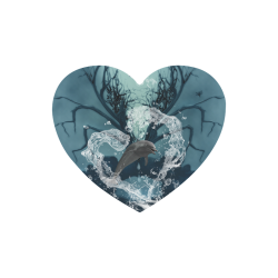Dolphin jumping by a heart Heart-shaped Mousepad