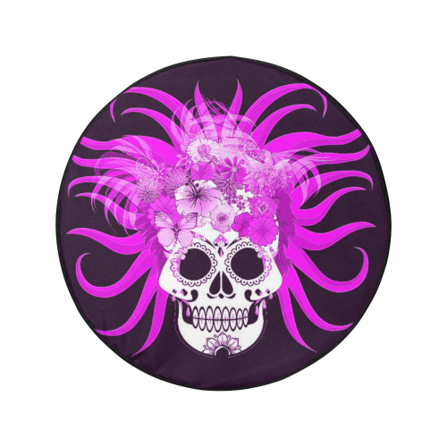 hippie skull,pink 34 Inch Spare Tire Cover