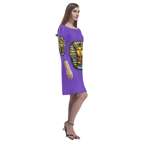 fvestido suelto de mujer diseño egipto Rhea Loose Round Neck Dress(Model D22)