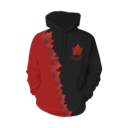 Canada Maple Leaf Hoodies Plus Size All Over Print Hoodie for Men/Large Size (USA Size) (Model H13)