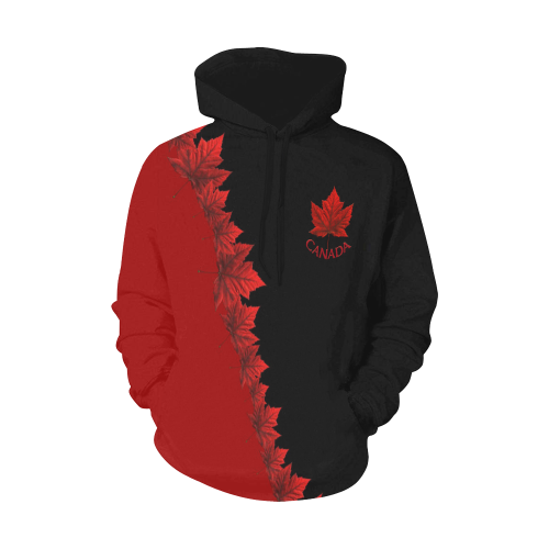 Canada Maple Leaf Hoodies Plus Size All Over Print Hoodie for Men/Large Size (USA Size) (Model H13)