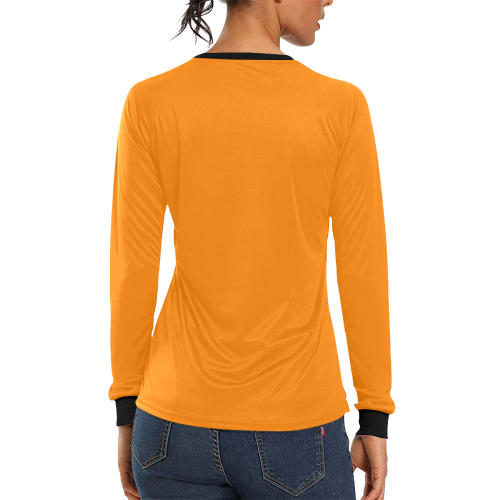 color UT orange Women's All Over Print Long Sleeve T-shirt (Model T51)