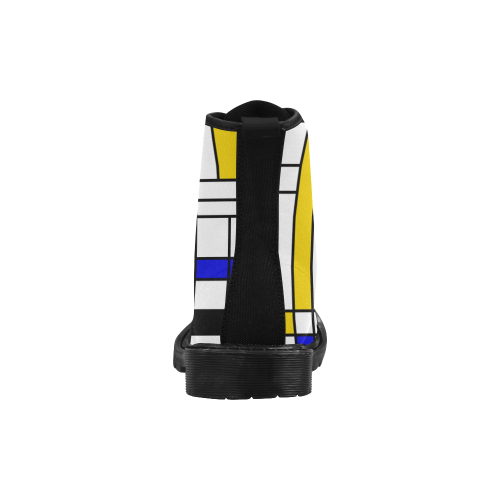 Bauhouse Composition Mondrian Style Martin Boots for Women (Black) (Model 1203H)