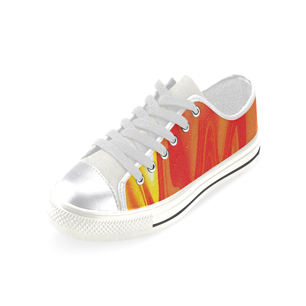 Flames Women's Classic Canvas Shoes (Model 018)