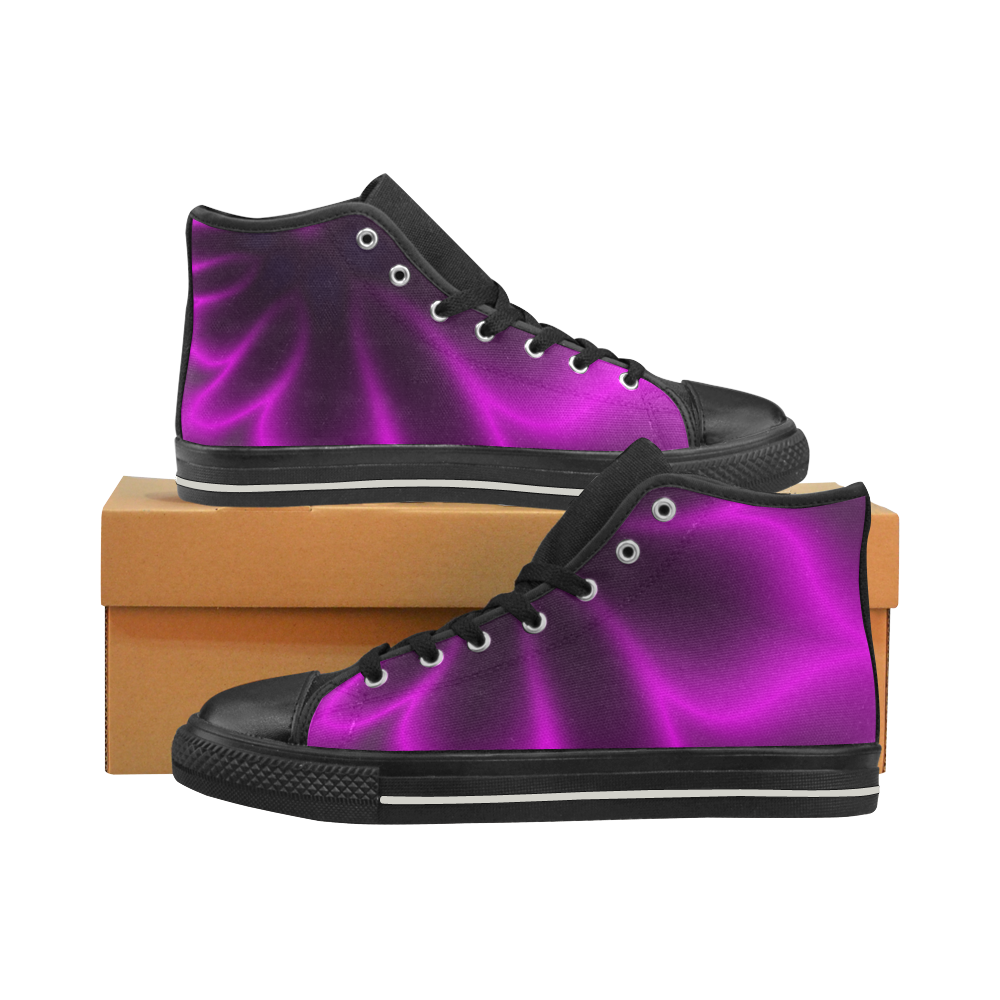 Purple Blossom Men’s Classic High Top Canvas Shoes (Model 017)