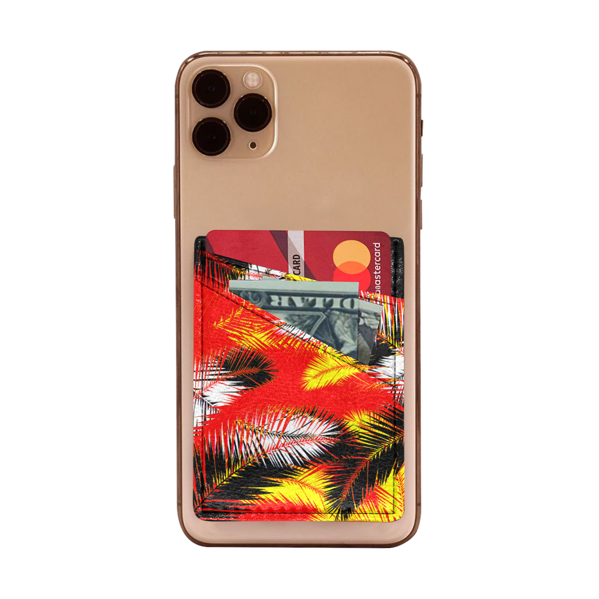 African Colors Palm Leaves Cell Phone Card Holder