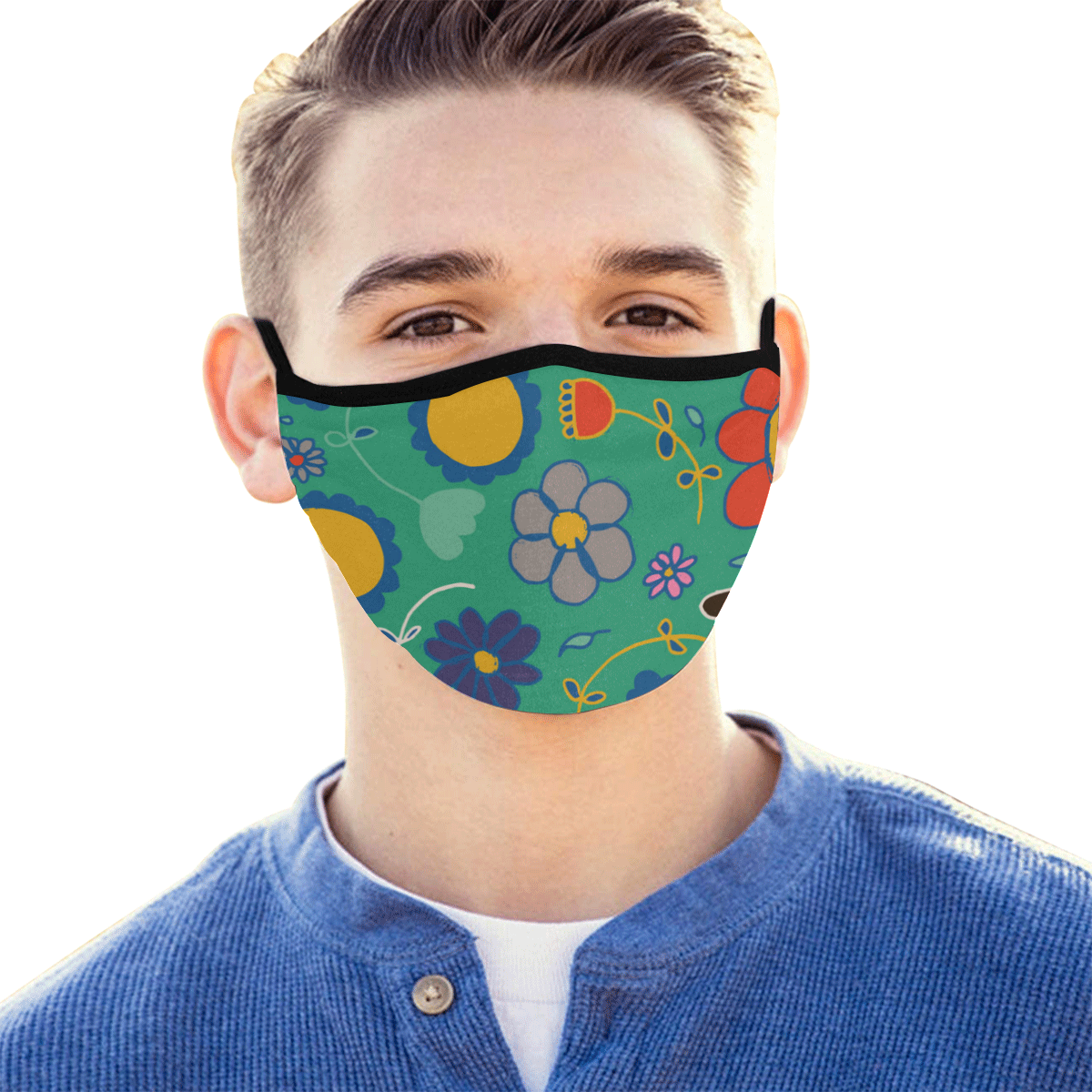 spring flower green Mouth Mask