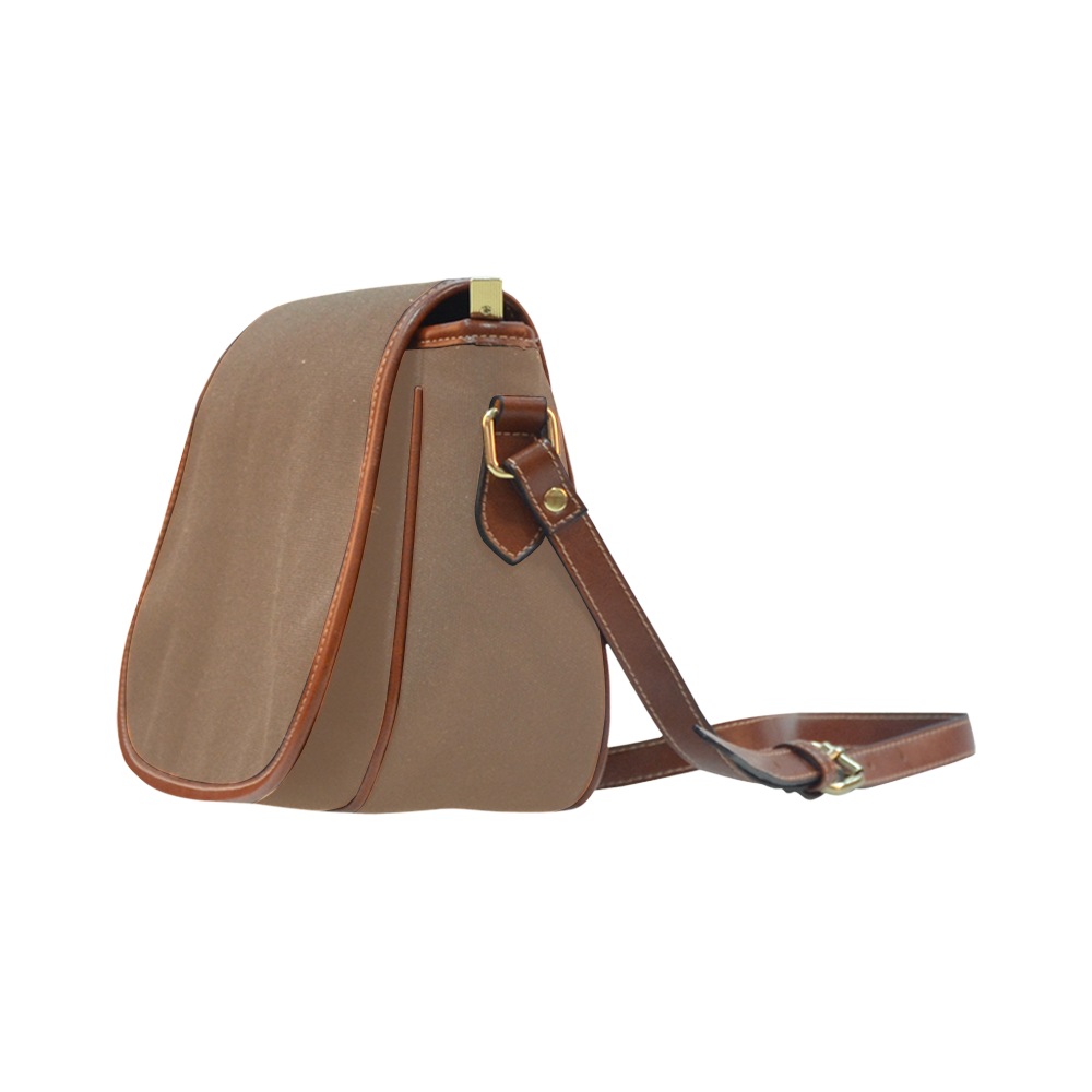 basic coffee brown solid color Saddle Bag/Large (Model 1649)