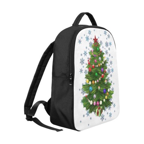 Snowflakes and Christmas Tree with Red Star Popular Fabric Backpack (Model 1683)