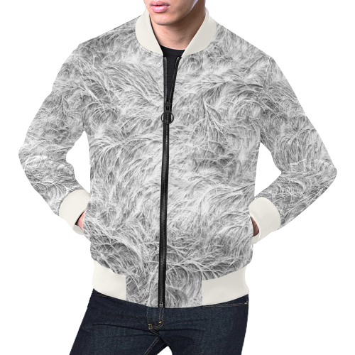 textured fur All Over Print Bomber Jacket for Men/Large Size (Model H19)