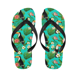 Tropical Summer Toucan Pattern Flip Flops for Men/Women (Model 040)