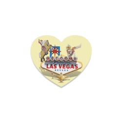 Las Vegas Welcome Sign on Yellow Heart Coaster